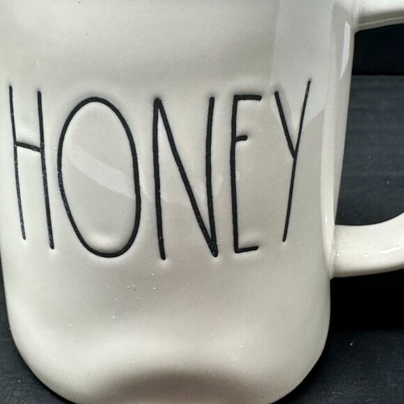 Rae Dunn HONEY Mug Ceramic Large Coffee Cup Magenta LL Farmhouse Gift White New - Picture 2 of 6